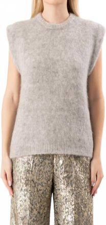 Forte_Forte Stretch Baby Suri Alpaca Oversized Vest In Pearl