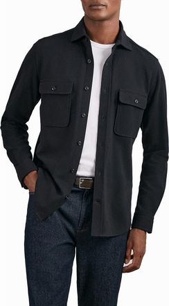 Reiss Forsithe Textured Overshirt in Navy at Nordstrom, Size Large
