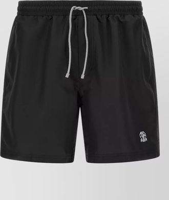 Brunello Cucinelli logo embroidery swim shorts