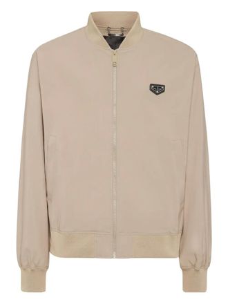 Philipp Plein Bomberjack met logopatch - Beige