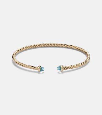 David Yurman Pulsera Cablespira Flex Micro de oro de 18 ct con topacio