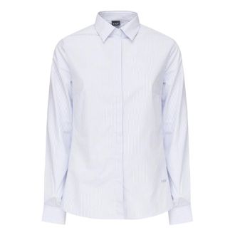 Fay Shirts, female, White, Size: L Cotton Slim Fit Shirt Light Blue