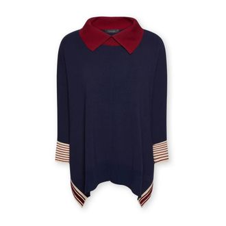 Elena Miro Dames, Truien, Blauw, Maat: S Nylon