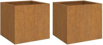 vidaXL Planters 2 pcs 42x40x39 cm Corten Steel vidaXL