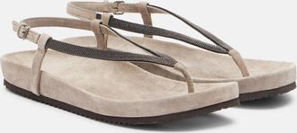 Brunello Cucinelli Sandali infradito Monili in suede
