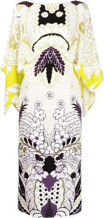 Valentino Garavani Tropical Word Arazzo Kaftan Dress