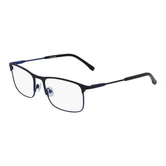 Lacoste Eyeglasses Rectangle Full Rim, Matte Black/blue Frame And Clear Demo Lenses Lens L2252001