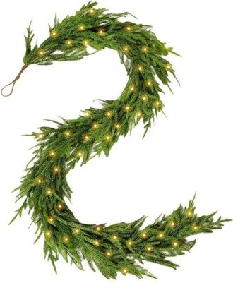 OEM Guirnalda De &Aacute;rbol De Navidad De 182 Cm: Decoraci&oacute;n Navide&ntilde;a Artificial Para Exteriores Con 30 Luces Led Y Temporizador, Ideal Para Dormitorio, Puerta