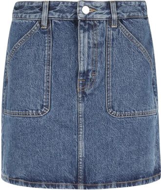 Filippa K Patch Pocket Mini Rok - Dames - Spijkerrokken - Blauw - S - Denim - Rokken