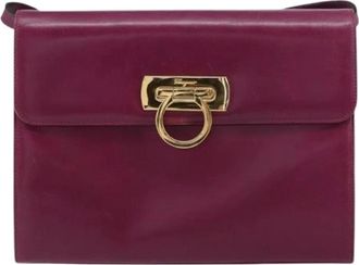 Ferragamo Pre-owned Cross Body Bags, female, Purple, Size: ONE SIZE Pre-owned Leather Shoulder Bag