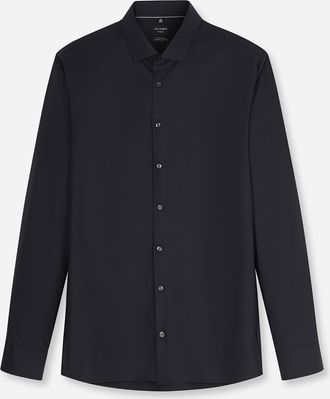 Olymp Businesshemd OLYMP No. Six super slim, Herren, Gr. 37, N-Gr, schwarz, Jersey, Obermaterial: 64% Baumwolle, 27% Polyester, 9% Elasthan, unifarben, Hemd