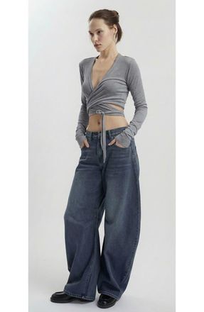 Mother of All Papper Wrap Top in Grey at Nordstrom, Size X-Small