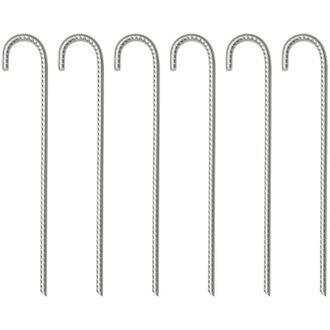 vidaXL Estacas Para Tienda 6 Uds 37 Cm &Oslash;10 Mm Acero Galvanizado