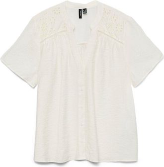 Vero Moda Blouse met korte mouwen en geborduurde details