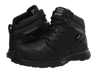 Timberland Reaxion Mid Composite Safety Toe Waterproof Womens Shoes Black/Grey : 8 D - Wide, Leather