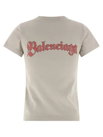 Balenciaga Logo Seal Print T-Shirt - Cream