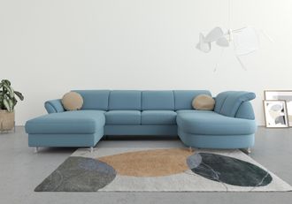 Sit&more Wohnlandschaft »Apulia U-Form« wahlweise Bettfunktion, Bettkasten und Kopf- und Armteilverstellung