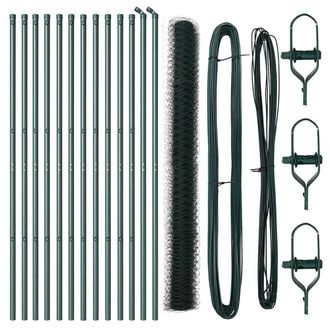 Berkfield Home Hexagon Fence Green 1.6x25 m Steel
