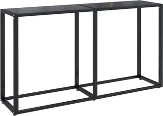 vidaXL Console Table Black 140x35x75.5cm Tempered Glass vidaXL