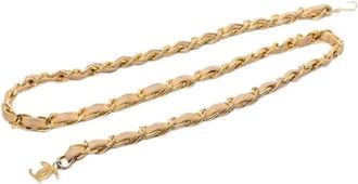Chanel Pre-owned Belts, female, Yellow, Size: ONE SIZE Pre-owned Leather Woven Chain Belt