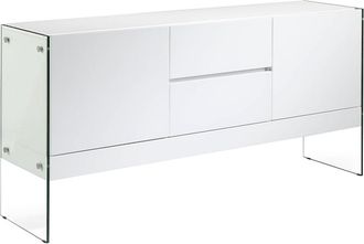 Angel Cerdá Aparador blanco laterales cristal
