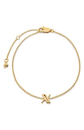 Monica Vinader Initial Chain Bracelet in 18K Gold Vermeil X at Nordstrom