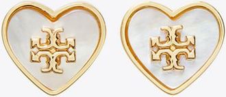 Tory Burch Womens Forget Me Not Heart Stud Earrings, One Size