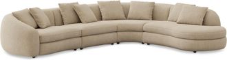 Castlery Fable Extended Chaise Sectional Sofa Right Facing Customized, (Washed Chenille) Sand, Machine Washable, Ultra Deep Seats for Sofas, Castlery