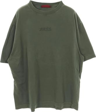 Gucci 00s T-shirt met logopatch en ronde hals - Groen