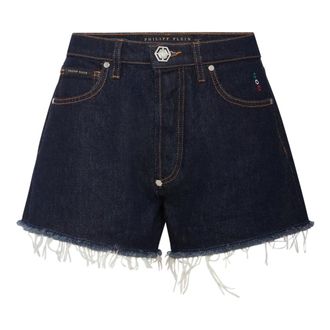 Philipp Plein Dames, Korte broeken, Blauw, Maat: W26 Denim