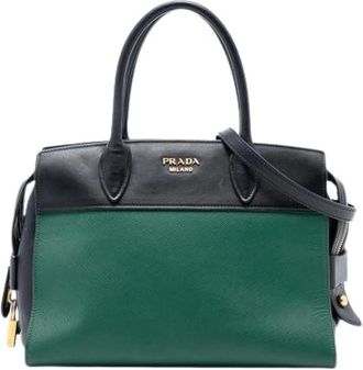 Prada Pre-owned Handbags, female, Green, Size: ONE SIZE Pre-owned Esplanade Satchel