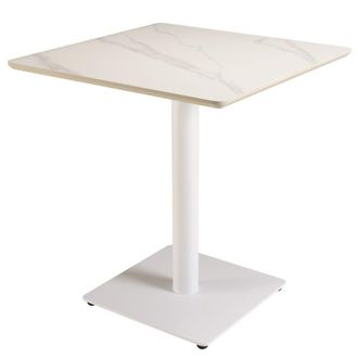 Macabane Conjunto n.&ordm; 3: mesa de bar de 70 x 70 cm de cer&aacute;mica con efecto m&aacute;rmo