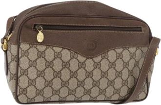 Gucci Pre-owned Cross Body Bags, female, Beige, Size: ONE SIZE Pre-owned Vintage GG Canvas Shoulder Bag