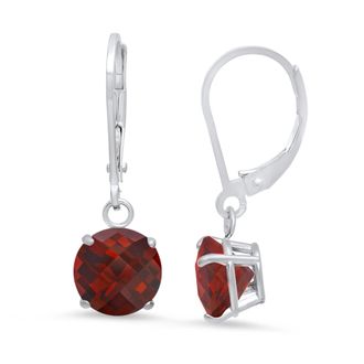 MAX + STONE Solid 10K Yellow or White Gold 8mm Gemstone Dangle Earrings