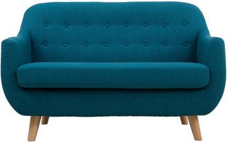 Miliboo Miliboo - Sof&aacute; 2 Plazas N&oacute;rdico Desenfundable Azul Petr&oacute;leo Y Madera Ynok