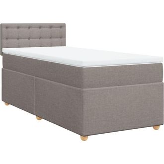 vidaXL Vidaxl - Cama Box Spring Con Colch&oacute;n Tela Gris Taupe 80x200 Cm