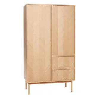 H&uuml;bsch Herringbone Kleiderschrank, gross, Eiche natur