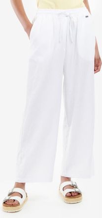 Barbour Christie Cotton & Linen Drawstring Pants in White at Nordstrom, Size 10 Us