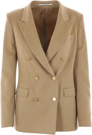 Tagliatore Parigi Double-Breasted Cashmere Jacket - Dames - Blazers - Bruin - 2XS - Kasjmier - Jassen