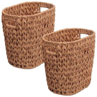 Happimess Resin 4.5-Gallon Tapered Oval Wicker Watebasket with Handles in Natural at Nordstrom