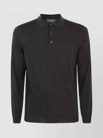 Zanone slim-fit long-sleeve wool polo shirt