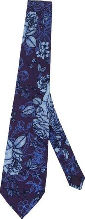 Lords of Harlech Taddeo Merino Wool Tie in Roma Floral Plum at Nordstrom