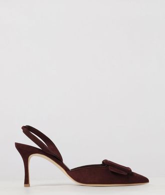 Manolo Blahnik Maysli Suede Slingback Pumps with Mid Heel