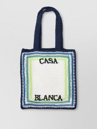 Casablanca shoulder bag square shape crochet dual handles