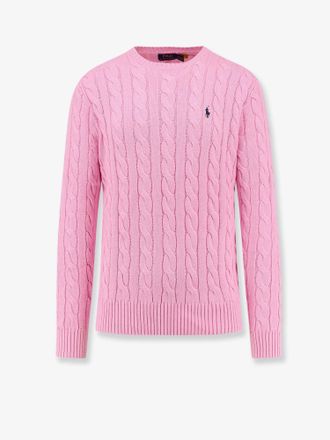 Ralph Lauren Cable knit cotton sweater with iconic logo - POLO RALPH LAUREN - gender_Man