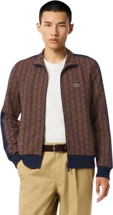 Lacoste Monogram Jacquard Zip Jacket - Heren - Trainingsjackets - Veelkleurig - S - Leer - Fitness