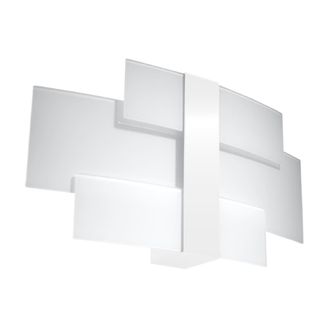 Sollux Lighting L&aacute;mpara de pared blanco acero, vidrio alt. 23 cm