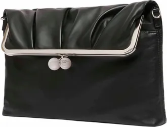Max Mara Womens Envelope Clutch Pasticcino Black Leather Handbags Hand Bags