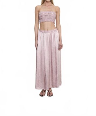 Enza Costa Textured Satin Celeste Skirt In Rose Blush