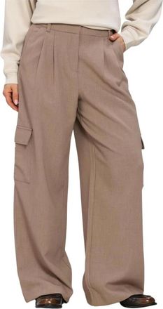 Moss Copenhagen Broeken, Dames, Beige, XL, Leer, Mschzeta Michelle HW Pants